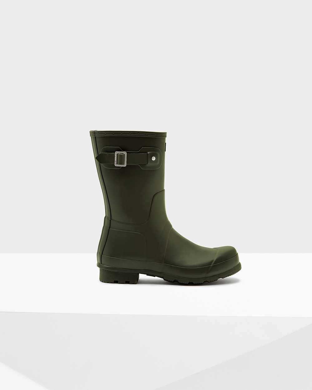 Hunter Men's Original Short Wellington Boots Green,MFCL91670